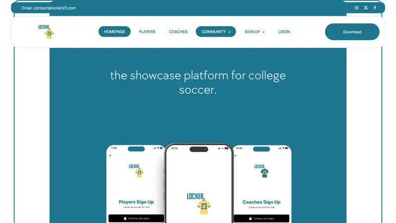 Locker23 — sports recruiting app designed and built by Digital Prism